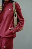 Lonny Oversized Half Zip Sweat, BURGUNDY - alternate image 6