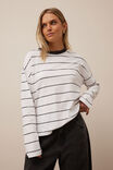 Scout Slouchy Long Sleeve  Tee, WHITE PHANTOM FINE STRIPE - example image 5