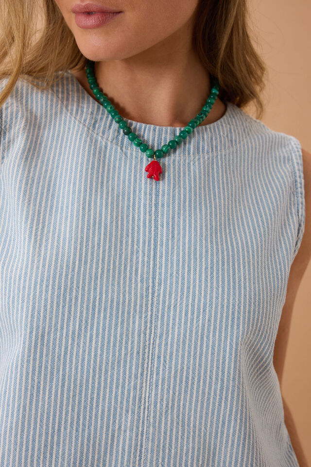 Maddy Shell Top, INDIGO WHITE STRIPE