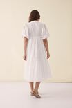 Tie Front Midi Dress In Organic Cotton Voile, WHITE - alternate image 3