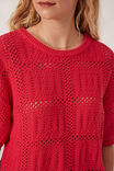 Square Knit Boxy Tee, HERITAGE RED - alternate image 7
