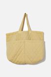 Quilted Tote Bag, MELLOW YELLOW