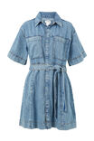 Seamed Mini Dress, WORN BLUE DENIM - alternate image 2