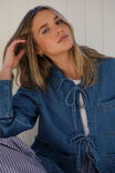 Tie Denim Jacket, FRESH INDIGO - alternate image 4