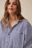 Peta Oversized Shirt, COLLEGE BLUE WHITE NARROW STRIPE - alternate image 7