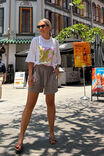 Liv Oversized Tee, WHITE/COASTAL LEAVES - alternate image 4