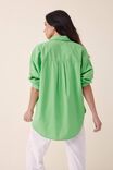 Oversized Poplin Shirt, SPLASH GREEN ORGANIC COTTON - alternate image 3