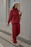 Lonny Oversized Half Zip Sweat, BURGUNDY - alternate image 7