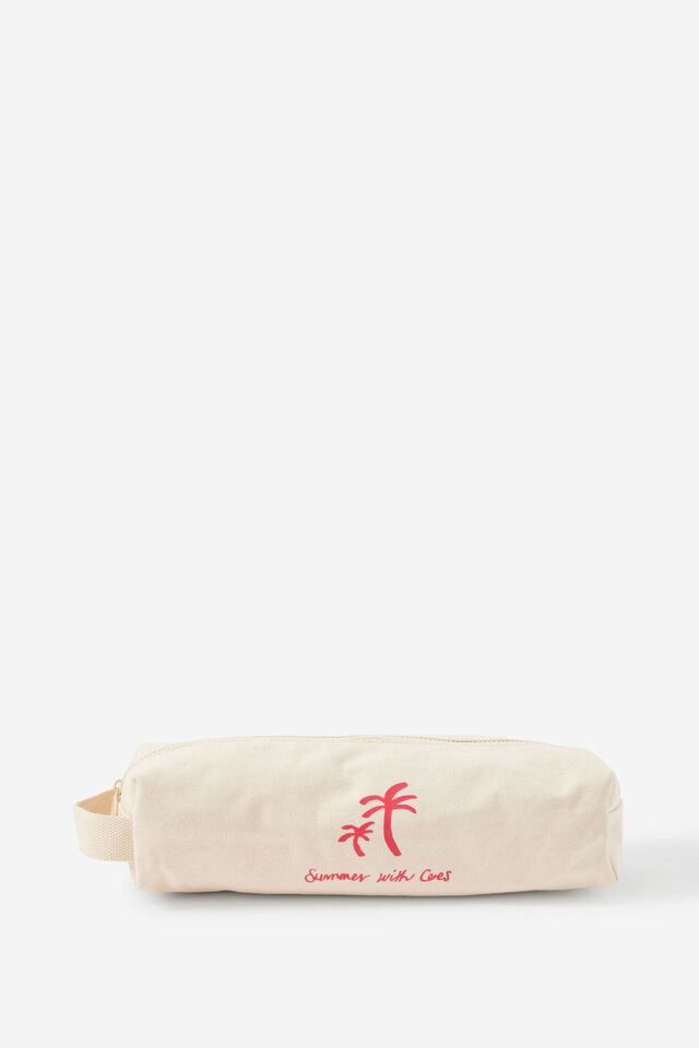 Summer Travel Bag, NATURAL/RED PRINT