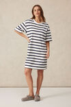 Mini Terry Dress, WHITE NEW NAVY STRIPE - alternate image 7