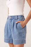 Billie Pleat Front Short, MID BLUE WASH - alternate image 4