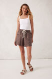 Panelled Pull On Short, CHOC LINEN - alternate image 5