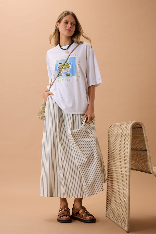 Liv Oversized Tee, WHITE/LA BELLE VITA