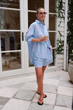Peta Oversized Shirt, FRESH BLUE RED BOLD STRIPE - example image 5