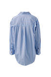 Peta Oversized Shirt, SKY BLUE BURGUNDY STRIPE - example image 3