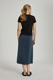 Satin Slip Skirt With Recycled Fibres, SMOKE BLUE - alternate image 3