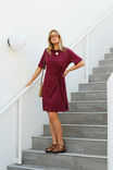 Agnes Tie Mini Tee Dress, POMEGRANATE - alternate image 4