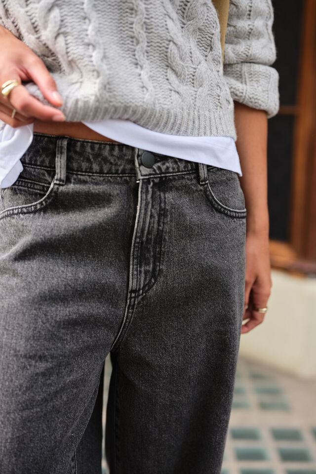 Maggie Tapered Barrel Jean, FADED BLACK