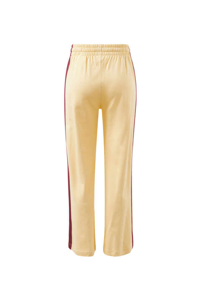 Gigi Wide Leg Terry Trackpant, BUTTER WASHED BURGUNDY SIDE STRIPE