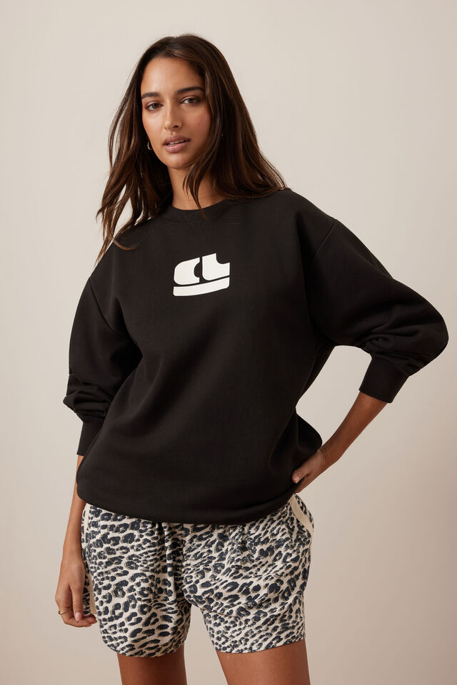 Isla Oversized Slouchy Crew, PHANTOM BUBBLE LOGO