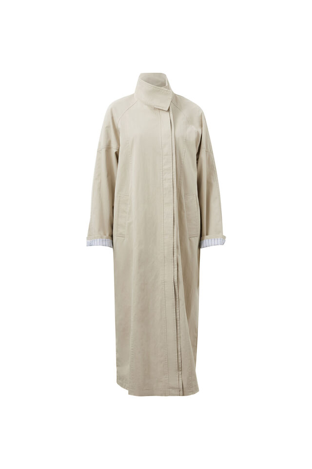 Rowan Longline Jacket, STONE