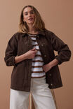Ava Chore Shacket, CHOCOLATE - alternate image 5