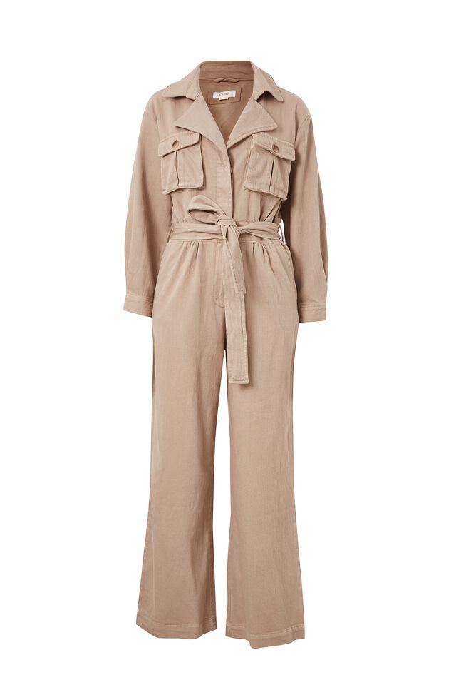 Jacqui Felgate Jumpsuit With Organic Cotton, WARM TAUPE