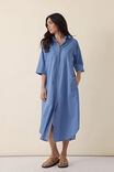 Jacqui Felgate Classic Shirt Dress, CLASSIC BLUE PRINTED STRIPE ORGANIC COTTON - alternate image 6