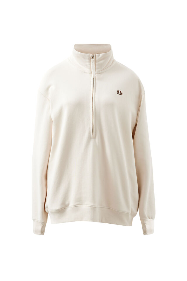 Lonny Oversized Half Zip Sweat, BUFF