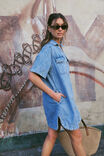 Boxy Shirt Dress, VINTAGE BLUE DENIM - alternate image 3