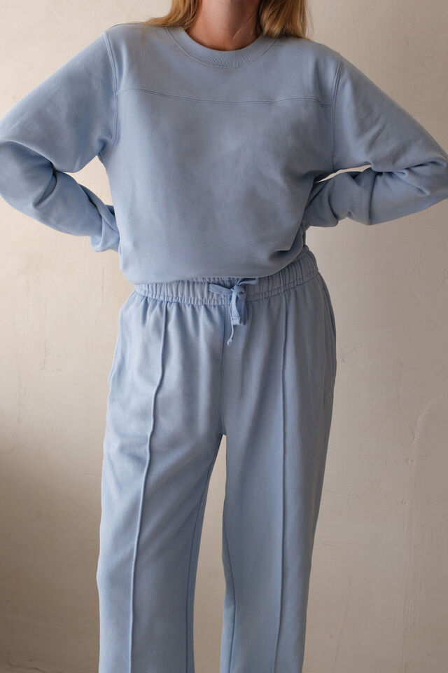 Gracie Relaxed Pin Tuck Trackpant, CHALK BLUE