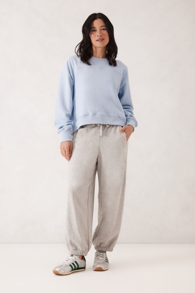 Seamed Fleece Top, CHALK BLUE