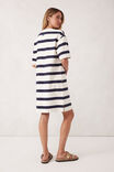 Mini Terry Dress, WHITE NAVY BOLD STRIPE - alternate image 3
