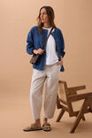 Mia Collarless Shacket, CASPIAN BLUE - alternate image 6