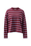 Beau Long Sleeve Slouchy Tee, WASHED BURGUNDY/SKY BLUE - alternate image 2