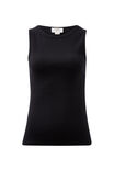 High Neck Rib Singlet, BLACK - alternate image 2