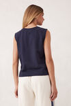 Sporty Terry Top, NEW NAVY - alternate image 3