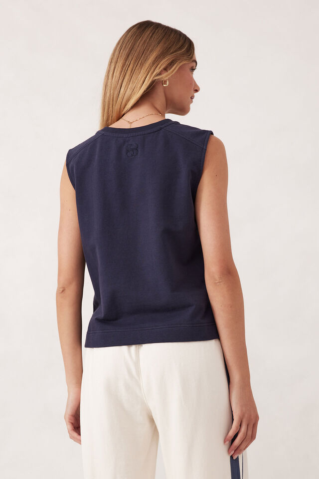 Sporty Terry Top, NEW NAVY