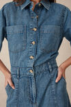 Short Sleeve Denim Maxi Shirt Dress, FRESH INDIGO DENIM - alternate image 6