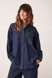 Long Sleeve Denim Shirt Jf, MIDNIGHT - alternate image 6