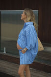 OXFORD BLUE WHITE TWIN STRIPE