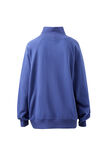 Hildie High Neck Slouchy Crew, WASHED NAVY BUTTER VARSITY - example image 3