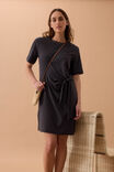 Agnes Tie Mini Tee Dress, PHANTOM - alternate image 1