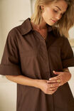 Sara Mini Shirt Dress, BITTER CHOC - example image 6