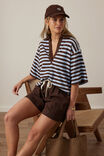 Arlie Short Sleeve Rugby, CHOC/CHALK STRIPE - alternate image 5