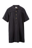 Half Placket Tunic Dress, WASHED BLACK TWILL - alternate image 2