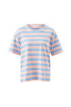Stevie Slouchy Tee, PETAL/AZURE BLUE STRIPE - alternate image 2