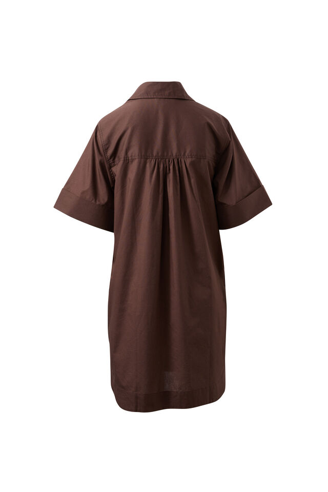 Sara Mini Shirt Dress, BITTER CHOC