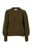 Puff Sleeve Crew In Alpaca Wool Blend, OLIVE - alternate image 2