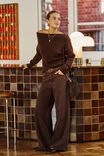 Rani Off Shoulder Knit, CHOCOLATE - example image 1